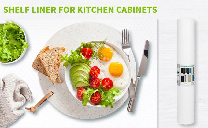 Шелф Лайнер Кухонный шкаф Скидки Мат 11,8 дюймов Широкий х 13 футов Длинный, Неклеительный EVA Пластмассовый стиральный 2