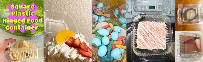 Прозрачные пластиковые контейнеры для еды, одноразовые контейнеры для десертов из моллюсков с крышкой, для салатов, макаронных изделий, бутербродов 6