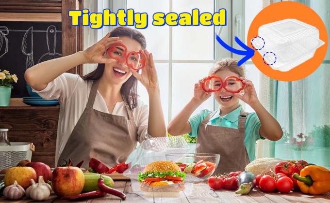 Прозрачные пластиковые контейнеры для еды, одноразовые контейнеры для десертов из моллюсков с крышкой, для салатов, макаронных изделий, бутербродов 7