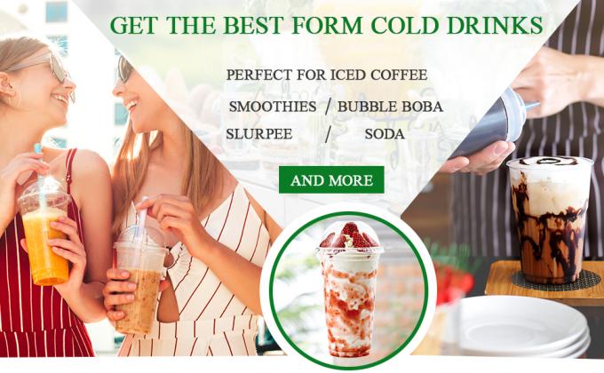 16 Оц прозрачные чашки с купольной крышкой, одноразовые пластиковые чашки для питья, 16 Оц идеальные чашки для мороженого кофе, смузи 4