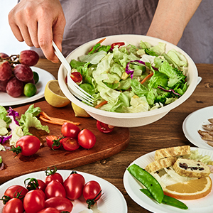 32 унции одноразовые бумажные миски, биоразлагаемые суповые миски, натуральный багасс, экологически чистые сахарные тростниковые миски для салата 3