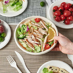 32 унции одноразовые бумажные миски, биоразлагаемые суповые миски, натуральный багасс, экологически чистые сахарные тростниковые миски для салата 4