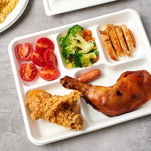 5 Плиты для отделений, 125 упаковок одноразовых бумажных пластинок, биоразлагаемые пластины сахарного тростника, экологически чистые школы 3