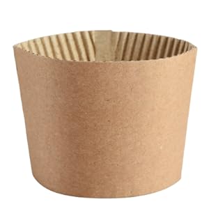 Настроить свой собственный логотип на Coffee Sleeves-100 Coffee Sleeves Fits, 10 унций. - 20 унций. Чашки (пакет из 100), натуральный Kraft 0