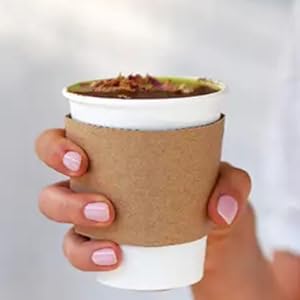 Настроить свой собственный логотип на Coffee Sleeves-100 Coffee Sleeves Fits, 10 унций. - 20 унций. Чашки (пакет из 100), натуральный Kraft 2