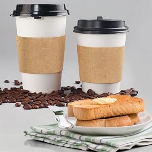 Настроить свой собственный логотип на Coffee Sleeves-100 Coffee Sleeves Fits, 10 унций. - 20 унций. Чашки (пакет из 100), натуральный Kraft 1