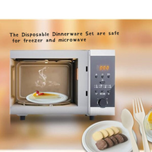 Компостируемые столовые приборы Экологически чистые тяжелые приборы (50 вилок, 50 ложек, 50 ножей) Биоразлагаемые приборы 1