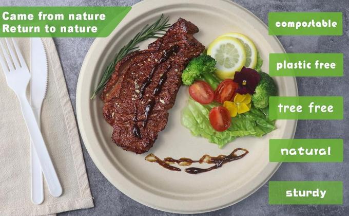 Компостируемый комплект столовой посуды CPLA, комплект посуды для подачи пищи с нулевым количеством отходов, вечеринки, походы в лагерь, биоразлагаемые кухонные принадлежности 1