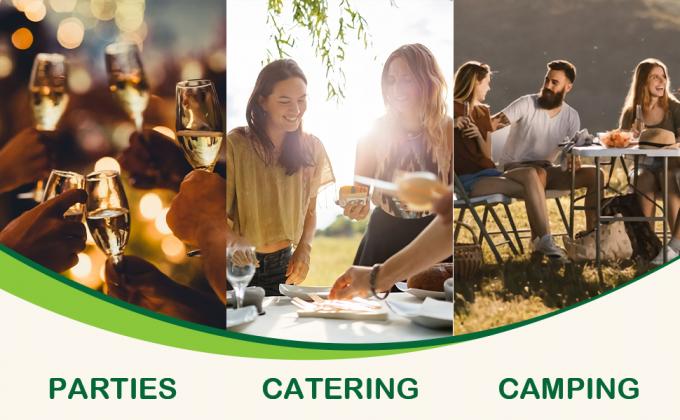 Компостируемый комплект столовой посуды CPLA, комплект посуды для подачи пищи с нулевым количеством отходов, вечеринки, походы в лагерь, биоразлагаемые кухонные принадлежности 7