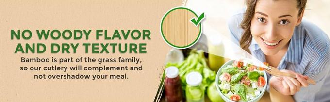 Одноразовая наружная посуда из бамбука, стопроцентная посуда из бамбука, деревянная посуда, экологически чистая, компостируемая посуда 2