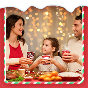 Рождественские бумажные кофейные чашки с рукавами крышки 12 унций рождественские одноразовые кубки для вечеринок Рождественская елка горячие чашки с какао 5