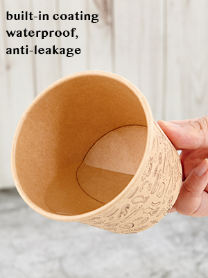 12 унций бумажные контейнеры с вентилируемыми крышками, кружки для крафт-продуктов, контейнеры для супа, кружки с крышками, одноразовые миски для супа 1