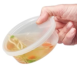 Контейнеры для хранения пищи с крышками 8 унций, 16 унций, 32 унций морозильники Кубки для деликатесов Комбо-пакет, 44 комплектации Безопасные от BPA 1