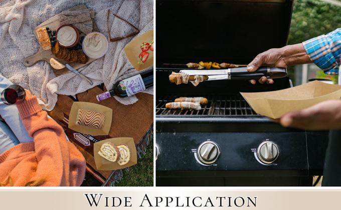 Крафт-бумага перерабатываемая экологически чистые лодки для подачи пищи Вывозить блюда Подносы для пищевых блюд Вечерние принадлежности для тако, начо 11