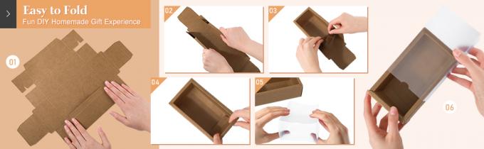 Четырехугольный kraft бумаги ящик коробки с окном домашние ящики для мыла kraft коробка с тегами юта нить для ювелирных изделий 4