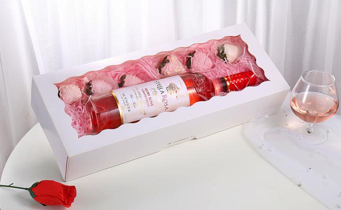 Коробки для пекарни с окном 16 "х 6,5" х 3", коробки для печенья, автоматически открывающиеся коробки для печенья, клубники 0