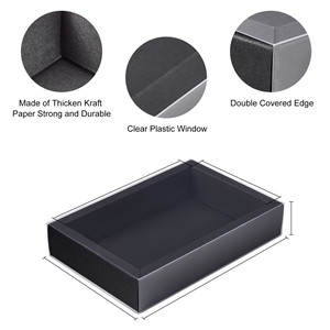 Квадратные коричневые коробки Kraft Heavy Duty Paper Gift Box с прозрачными окнами 3.3x3.3x1.2 для вечеринок 2