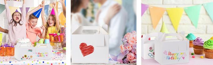 Белые коробки с угощениями, коробки для вечеринок, коробки для подарков, коробки для детских праздников, свадеб, детских душ, с меткой 3