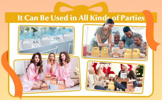 Габл Конфеты коробки, маленькие лакомства Подарки с ручкой, десертные коробки Подарок для свадьбы, день рождения 5