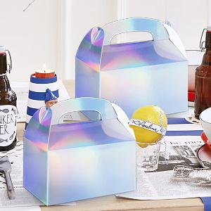 Коробки с угощениями для вечеринок, Подарочные коробки из ирисообразной металлической фольги - художественные подарки, коробки с конфетами для свадьбы, дня рождения 3