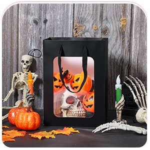 Торговые сумки Kraft с ручками для подарков, праздников Подарочные сумки с прозрачным окном 1