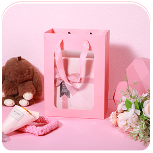 Торговые сумки Kraft с ручками для подарков, праздников Подарочные сумки с прозрачным окном 3