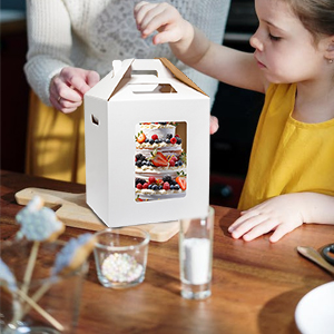 Высокие коробки для тортов 4 упаковки 12x12x14 коробки для тортов 12 дюймов - одноразовый контейнер для большого слоя тортов 5