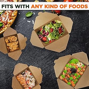 110 унций бумаги для вывоза контейнеры белый обед еда коробки # 1, одноразовое хранение для отправки упаковка 7