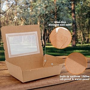 40 унций Контейнеры для еды (50 упаковки) Одноразовая коробка для еды из бумажной бумаги 9