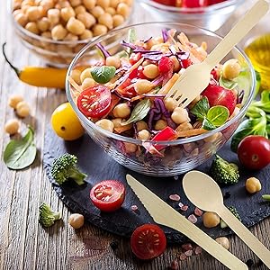 Деревянный набор столовых приборов - альтернатива пластику, экологически чистый, биоразлагаемый, компостируемый набор столовых приборов - деревянные ложки 3