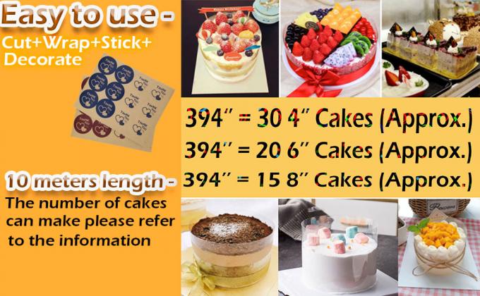 Тортовые ошейники Ацетатные роллы Прозрачные тортовые полоски Прозрачный мусочный тортовый ошейник Ацетатный лист для выпечки, окружающий край 13