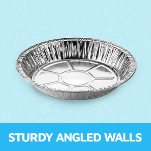 9 ′′ Алюминиевая фольга Пирожные сковороды ∙ ∙ Круглые одноразовые контейнеры Угловые стены Торт Печь, хранить, подавать и разогревать 2