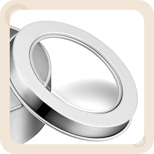 2 унции металлические оловянные банки круглые пустые контейнеры мазь банки с прозрачным винтовым крышкой для кухни, офиса, свечей, конфеты 1