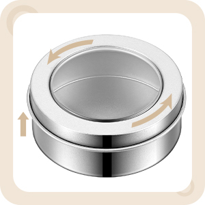 2 унции металлические оловянные банки круглые пустые контейнеры мазь банки с прозрачным винтовым крышкой для кухни, офиса, свечей, конфеты 3