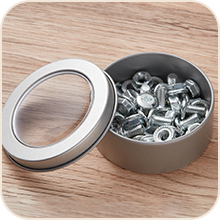 2 унции металлические оловянные банки круглые пустые контейнеры мазь банки с прозрачным винтовым крышкой для кухни, офиса, свечей, конфеты 7