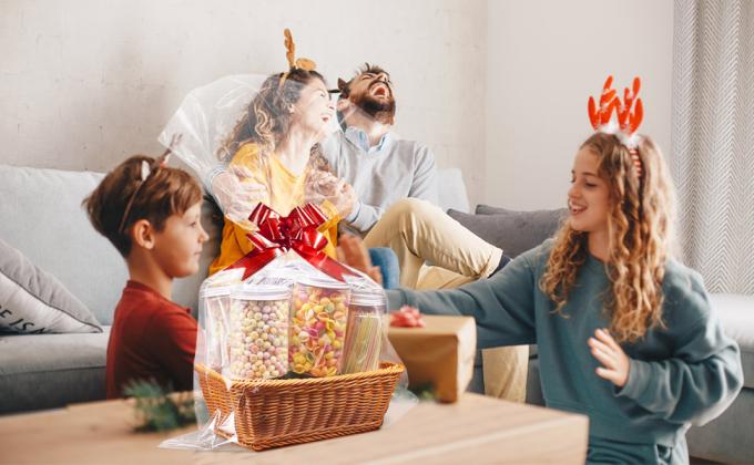 Целлофанная обертка для подарочных корзин, Opp пластиковые подарковые сумки с красными луками Лента обертка для корзин и подарков 0