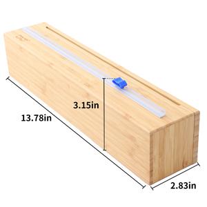 Пластиковый оберточный распределитель, бамбуковый деревянный оберточный распределитель для пищевых продуктов, с слайд-резачкой и роллом длиной 11,5 дюйма х 300 футов, свободный от BPA 8