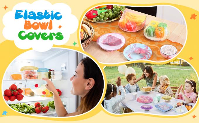 Кулинарные элементы многоразовые покрытия мисок с эластичным, пластиковым покрытием для хранения продуктов питания для остатков 6