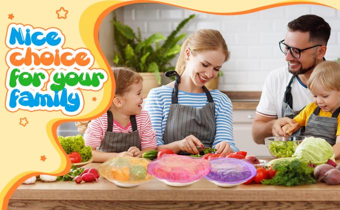 Кулинарные элементы многоразовые покрытия мисок с эластичным, пластиковым покрытием для хранения продуктов питания для остатков 7