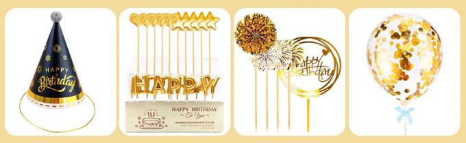 С днём рождения Торт Топер набор С днём рождения Торт Топер Письма Торт Свечи Топеры Конфети Баллоны Звезды Сердца 1