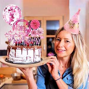 С днём рождения Торт Топер набор С днём рождения Торт Топер Письма Торт Свечи Топеры Конфети Баллоны Звезды Сердца 4