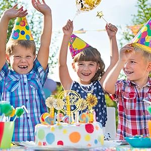 Декоративный набор тортов акриловые блески С днем рождения торты конфеты воздушные шары Фанаты бумаги Звезды Фейерверк 5