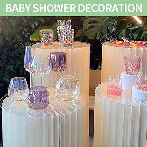 Цилиндровые стойки для вечеринок, цилиндровые столы Пьедестальный стойка для вечеринок Белый круглый цилиндр для выставки Тортовый стол 3