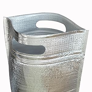 Изолированный обеденный мешок с замком и ручкой, многоразовые прохладительные и тепловые мешки, прохладительный мешок, горячий и холодный, идеально подходит для бутерброда 7