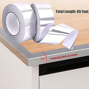 Алюминиевые ленты (3,9 миллиметра), 2' * 65 футовая фольга лента, металлическая изоляционная лента, тяжелая проводная лента с клейкой поддержкой 2