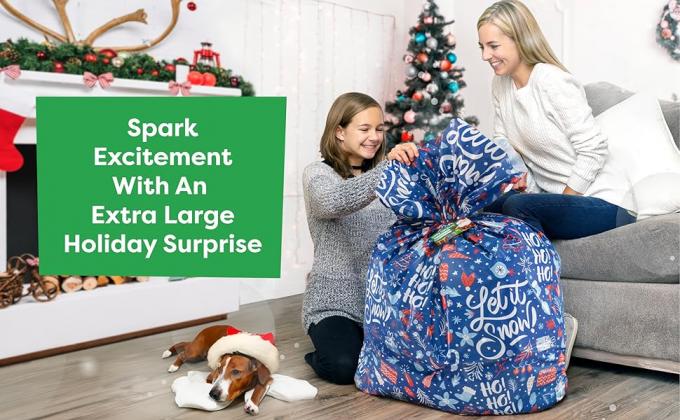 Большие рождественские подарочные сумки Xmas Presents 36X44 Jumbo Большие рождественские подарочные сумки Упаковка - Гигантский подарок 0