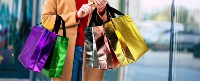 Цветные подарковые сумки с салфетками 9PCS многоразовые подарковые сумки среднего размера - идеально подходят для подарков на день рождения 8