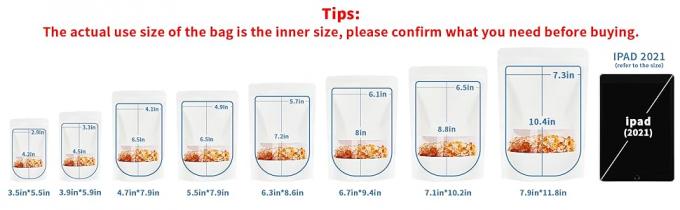 Стойкие бумажные пакеты Kraft с матовым окном, запорные мешки для хранения пищи для упаковки продуктов, многоразовые, герметичные 4