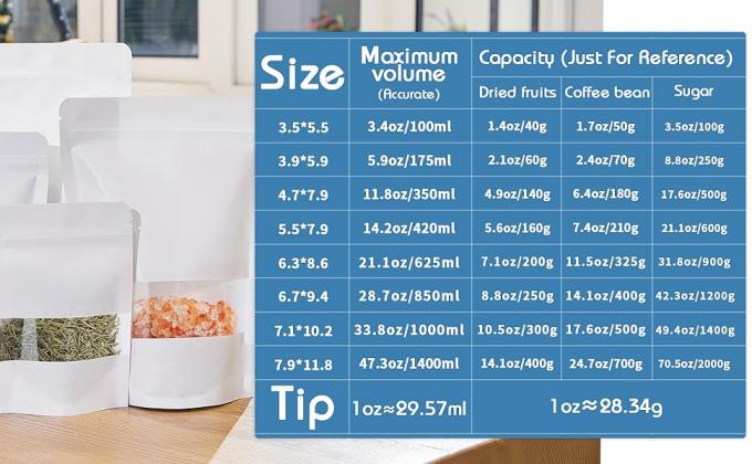 Стойкие бумажные пакеты Kraft с матовым окном, запорные мешки для хранения пищи для упаковки продуктов, многоразовые, герметичные 5