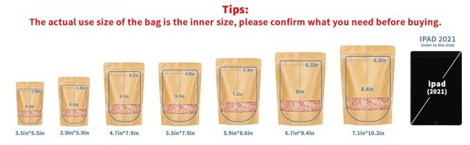 Стойкие бумажные пакеты Kraft с матовым окном, запорные мешки для хранения пищи для упаковки продуктов, многоразовые, герметичные 0